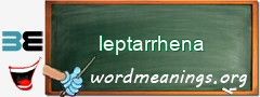 WordMeaning blackboard for leptarrhena